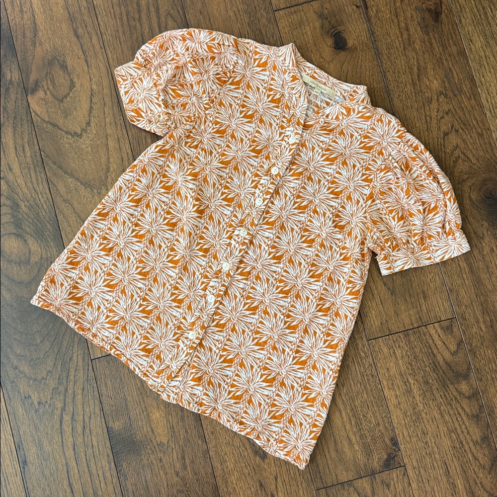 Orange Floral Women's Blouse